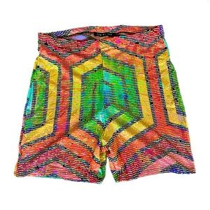 Dolls Kill Multicolor Geometric Bike Shorts